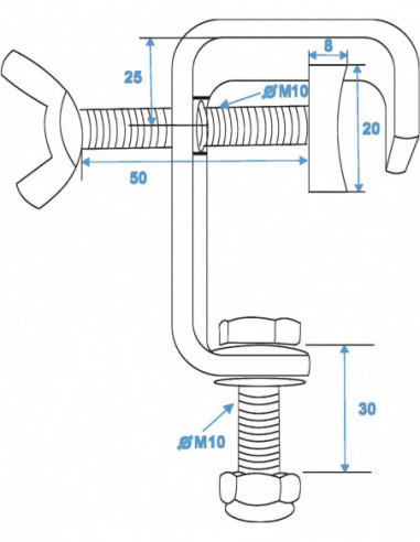 EUROLITE TH-52 Theatre Clamp silver