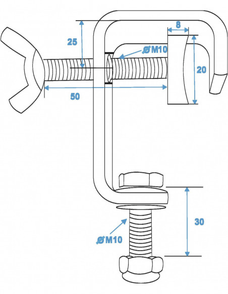 EUROLITE TH-52 Theatre Clamp silver