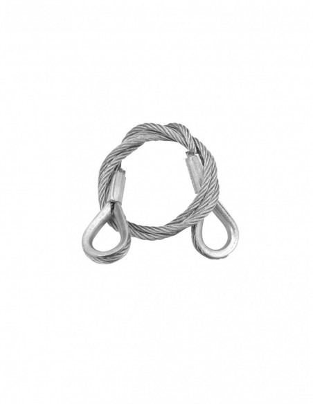 EUROLITE Steel Rope 600x3mm silver with Thimbles