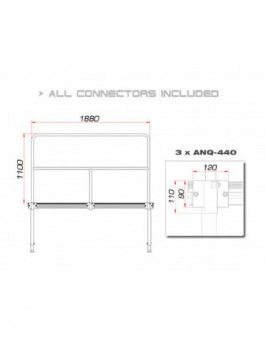 GUIL TMQ-02/440 Stage Rail 188 cm (Aluminium Version) bl