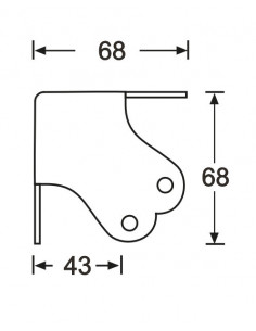 Canto Flight/Coluna Reto 3 Pernas 68x68mm 2