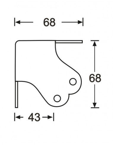 Canto Flight/Coluna Reto 3 Pernas 68x68mm