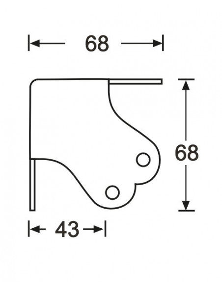Canto Flight/Coluna Reto 3 Pernas 68x68mm