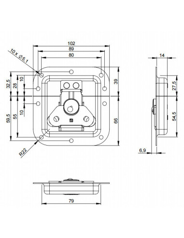 Fecho de borboleta com mola pequeno