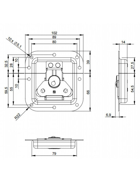 Fecho de borboleta com mola pequeno