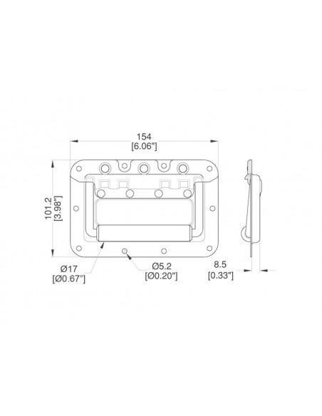 Asa de mola média - 154-100-8mm