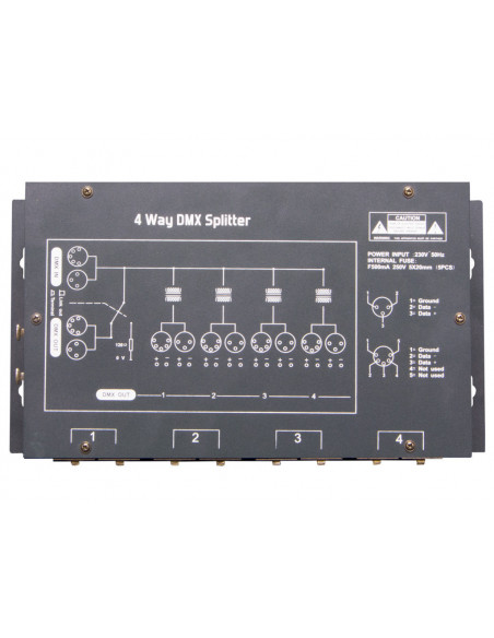 MARK MD4 Splitter e Buffer DMX 4 Vias DMX 3 e 5 Pinos