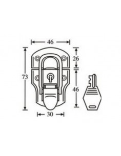 Fecho para mala com fechadura 3,6mm 2