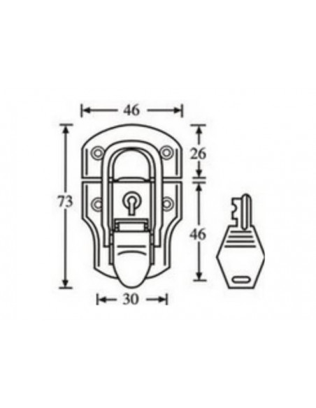 1903 Fecho Mala com Chave 3,6mm