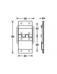 Dobradiça de mala com paragem zincada 2