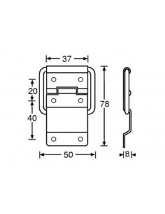 Dobradiça para mala com paragem em níquel 2