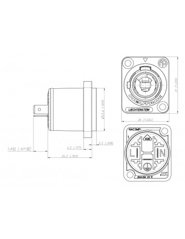 NEUTRIK NAC3MPB Ficha Powercon...