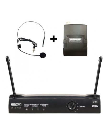 POWER WM3400PTVHF Sistema Emissor Headset UHF
