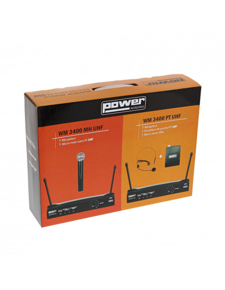POWER WM3400PTVHF Sistema Emissor Headset UHF