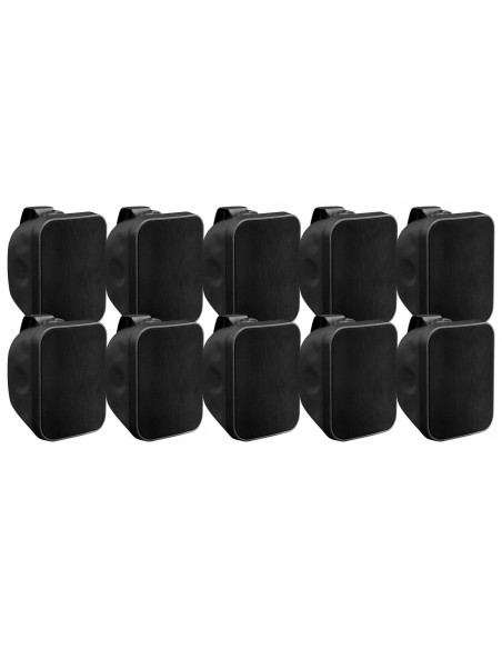 10x Pronomic OLS-5 BK outdoor loudspeakers black 10x 80 watts , 10x Pronomic ols-5 bk altifalantes ao ar livre preto