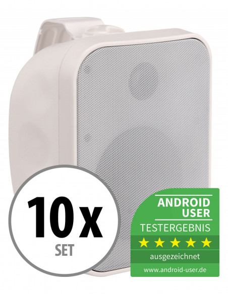 10x Pronomic OLS-5 WH outdoor loudspeakers white 10x 80 Watts , 10x Pronomic Ols-5 Wh Altifalantes ao ar livre branco