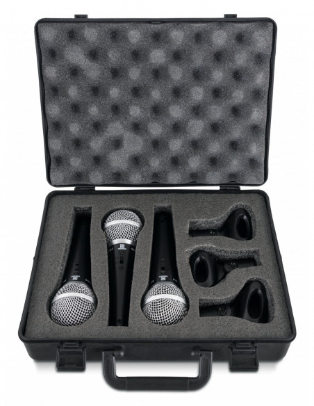 Pronomic DM-58-C Vocal Microphone Set of 3 In a Case , Conjunto de microfone vocal Pronomic DM-58-C de 3 em um caso