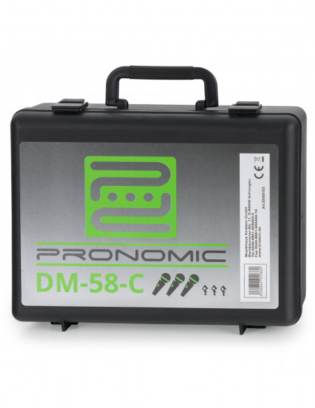 Pronomic DM-58-C Vocal Microphone Set of 3 In a Case , Conjunto de microfone vocal Pronomic DM-58-C de 3 em um caso