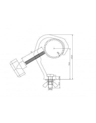 FK-300 Garra/Grampo Aluminio 50mm Silver