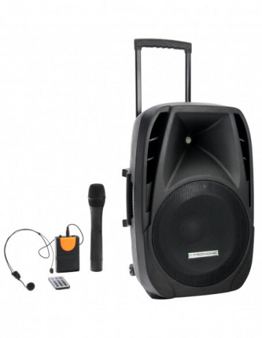 Pronomic PH15AW battery-powered transportable speaker system 15" Sistema de alto-falante transportável com bateria 15 "