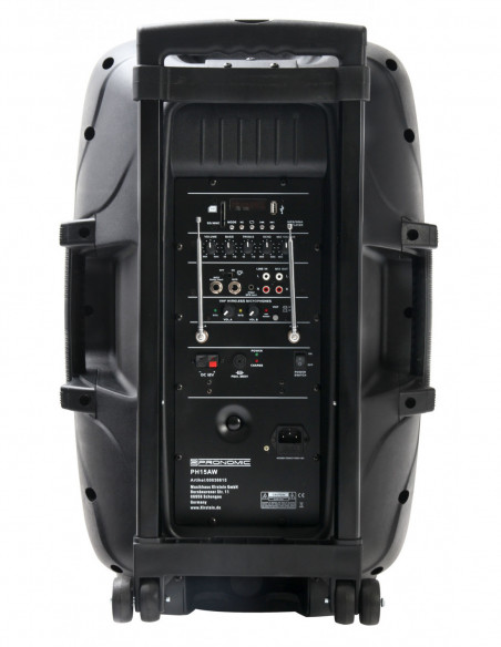 Pronomic PH15AW battery-powered transportable speaker system 15" Sistema de alto-falante transportável com bateria 15 "