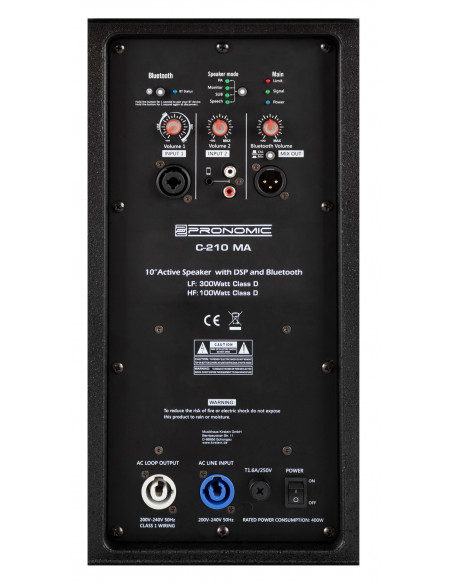 Pronomic C-210 MA 10" Active Speaker 400 Watt Stand Set , Pronomic C-210 MA 10 "Speaker ativo 400 watts conjunto