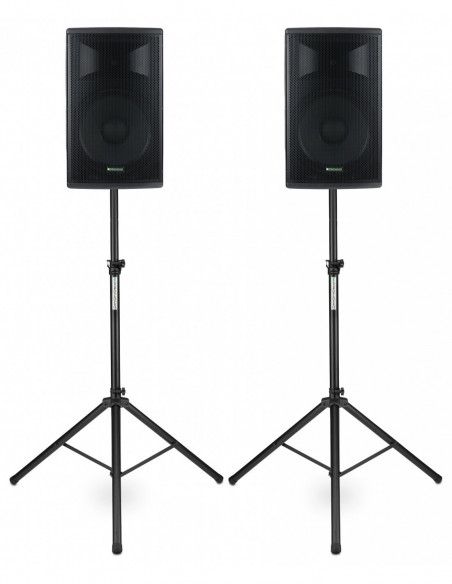 Pronomic E-215 MA 15" Active Speaker 500 Watt Stand Set , Pronomic E-215 MA 15 "Speaker ativo 500 watts