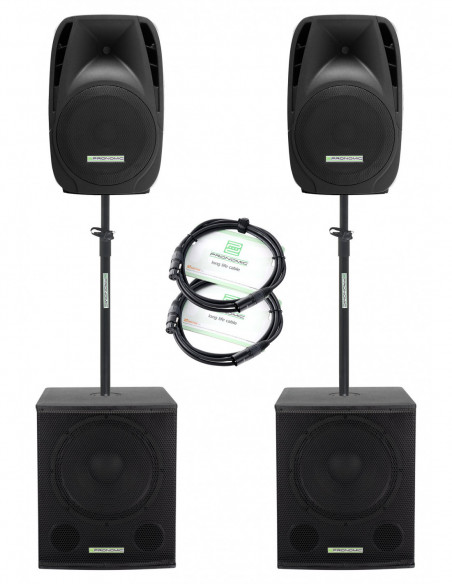 Pronomic 215S-212A Active PA System 1000 Watt , Sistema de PA Ativo Pronomic 215S-212A 1000 Watt