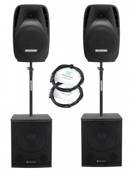 Pronomic 218S-212A Active PA System 1000 Watt , Sistema de PA Ativo Pronomic 218S-212A 1000 Watt