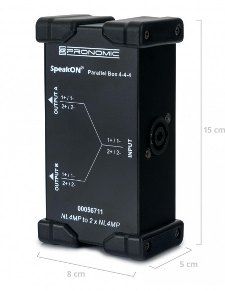 Pronomic Speakon Parallel Box 4-4-4 , Caixa Paralela Pronomic Speakon 4-4-4