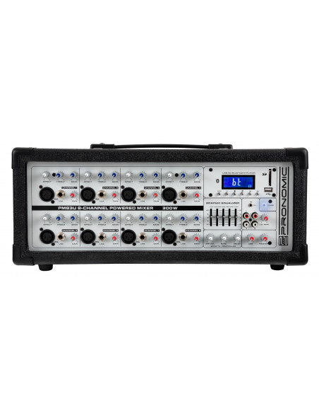 Pronomic PM83U 8-channel powered mixer with USB/SD/Bluetooth MP3 Player