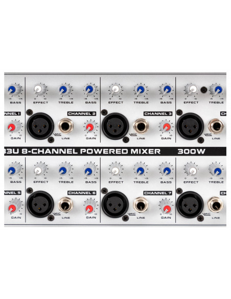 Pronomic PM83U 8-channel powered mixer with USB/SD/Bluetooth MP3 Player
