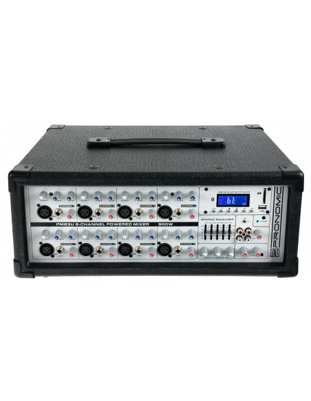 Pronomic PM83U 8-channel powered mixer with USB/SD/Bluetooth MP3 Player