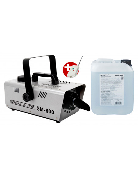 Showlite SM-600 Snow Machine Set incl. Snow Fluid 5L , ShowLite SM-600 Snow Machine Set incl. Fluido de Neve 5L.