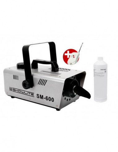 Complete Set Showlite SM-600 Snow Machine 600W incl. remote control and 1 L snow-making fluid