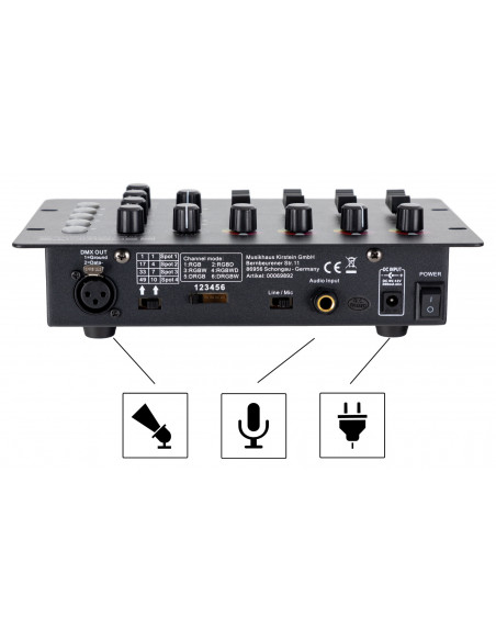 Showlite FLP-144 Floodlight 4-piece SET incl. DMX Controller and Cable