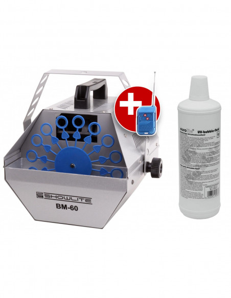 Showlite BM-60 Bubble Machine incl. UV-Fluid, red , Máquina de bolha Showlus BM-60 incl. Fluido UV, vermelho