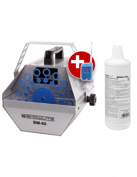 Showlite BM-60 Bubble Machine incl. Fluid , Máquina de bolha Showlus BM-60 incl. Fluido