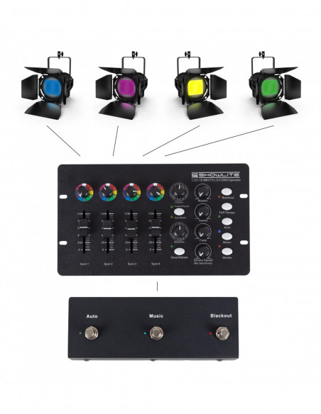 Showlite LDO-10 MKII FS + Footswitch Set , Showlite ldo-10 mkii fs + conjunto de pedal
