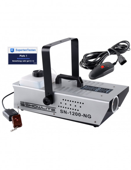 Showlite SN-1200 Fog Machine (1200W, 350m³ fog output / min, 7 min. Warm-up time) incl. Remote control