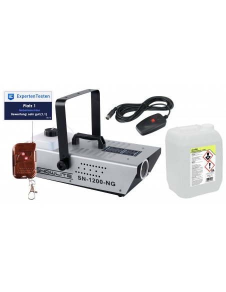 Complete set Showlite SN-1200 Fog machine + 5 L smoke fluid , Conjunto completo Showlite SN-1200 Máquina de nevoeiro
