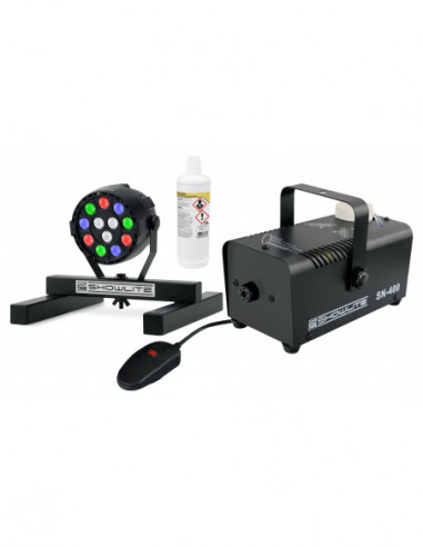 Showlite SN-400 Nebelmaschine RGBW LED Spot 1L Set , ShowLite SN-400 Nebelmaschine RGBW LED Spot 1L Set