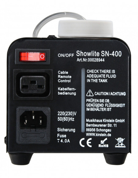Showlite SN-400 Nebelmaschine RGBW LED Spot 1L Set , ShowLite SN-400 Nebelmaschine RGBW LED Spot 1L Set