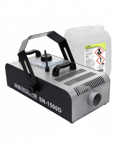 Complete Set Showlite SN-1500D DMX Fog Machine 1500W incl. remote control with timer + 5L liquid fog