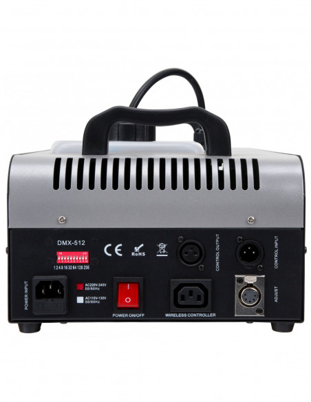 Complete Set Showlite SN-1500D DMX Fog Machine 1500W incl. remote control with timer + 1L liquid fog