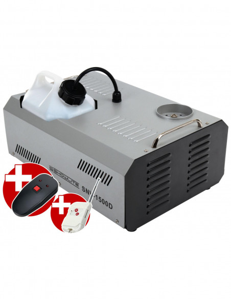Complete Set Showlite SNV-1500D DMX Fog Machine 1500W incl. remote control + 1L liquid fog ,
