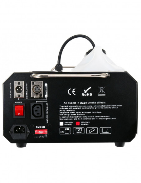 Complete Set Showlite SNV-1500D DMX Fog Machine 1500W incl. remote control + 1L liquid fog ,