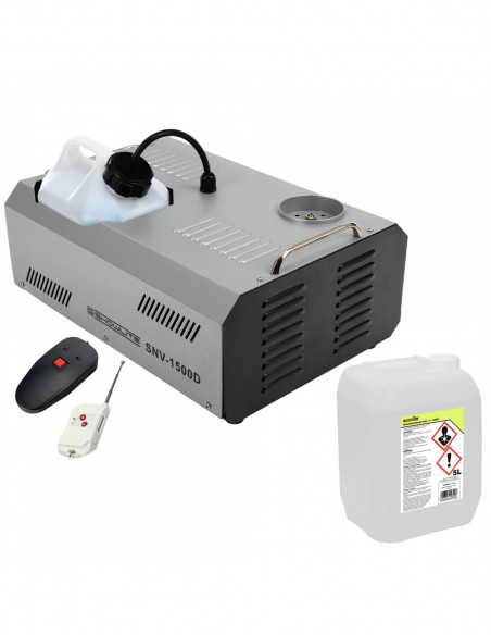 Complete Set Showlite SNV-1500D DMX Fog Machine 1500W incl. remote control + 5L liquid fog