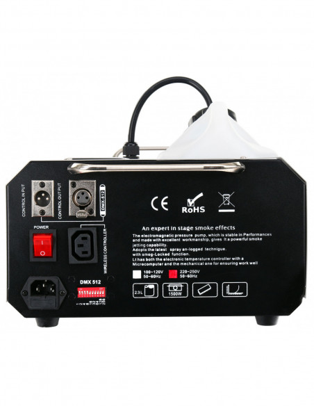 Complete Set Showlite SNV-1500D DMX Fog Machine 1500W incl. remote control + 5L liquid fog