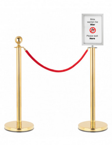 Stagecaptain PLS-150 Deluxe 2.1-150G Barrier Stand Crowd Guidance System 1.5m gold Set With Signage